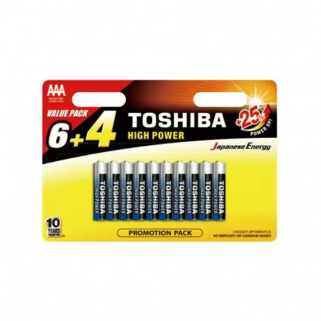 TOSHIBA AAA alkaline batteries 10 pack