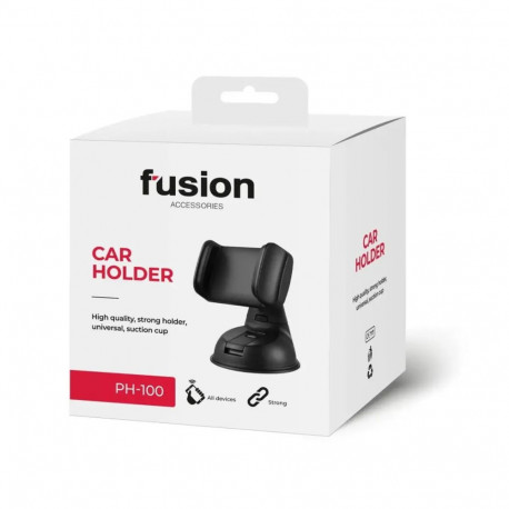 Fusion Accessories PH-100 car phone holder with suction cup with up to 90 mm clamp black