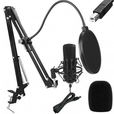 Fusion Studio USB mikrofon | Podcastid | Voogedastus | Hääle salvestamine + reguleeritav alus, pop-f