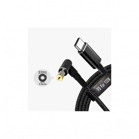 Fusion notebook charging cable USB-C to Asus 5.5 x 2.5 mm | 18.5V-20V | 100W | 1.8m