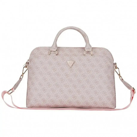 Guess 4G Zipper Pocket Triangle Logo laptop bag 15" pink