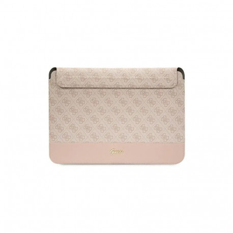 Guess Sleeve GUCS14PS4SGP 14" pink|pink 4G Stripe Metal Logo