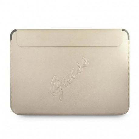 Original GUESS Laptop Sleeve Saffiano Script GUCS13PUSASLG 13 inches gold
