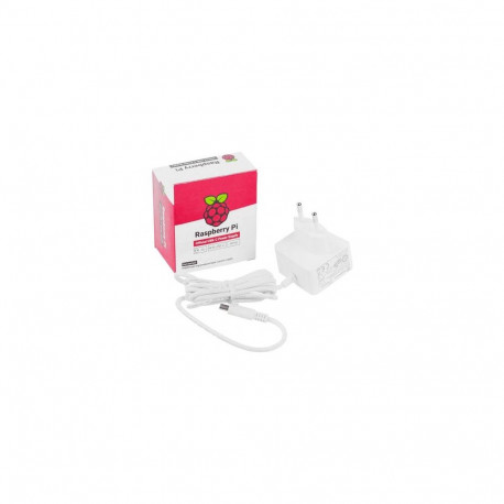 Raspberry power supply; white; 1.2m; 100÷240VAC; 5A; Out: USB C