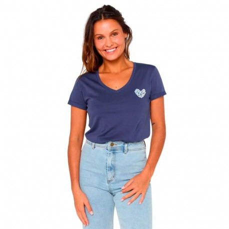 Lühikeste varrukatega T-särk, naiste Rip Curl Heart V Neck Tee Sinine - S