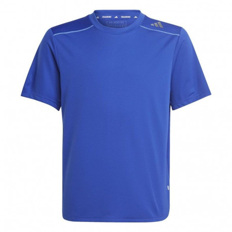 Child's Short Sleeve T-Shirt Adidas Aeroready Blue - 9-10 Years