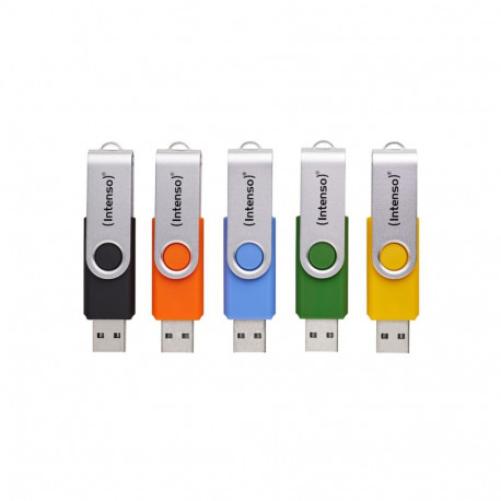 Intenso 5 x USB flash drive Office Line, 32 GB, USB-A, 3.2 Gen 1x1, assorted colors