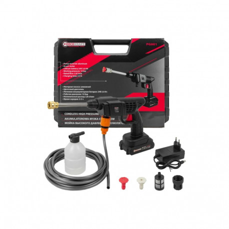 Forcekraft Akutoitelise kõrgsurvepesuri FK-PG001, 15bar, 2.8l/min, 2000mAh, 5m voolik, ABS plastikko