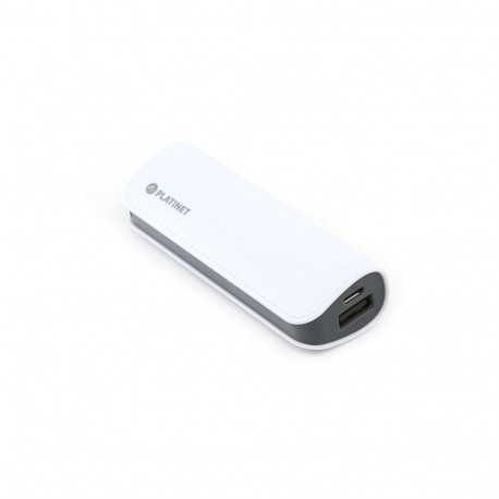 PLATINET POWER BANK LEATHER 2600mAh WHITE + microUSB cable [43407]