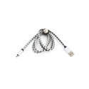 PLATINET MICRO USB TO USB LEATHER CHECKED CABLE 1M WHITE