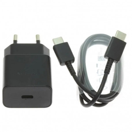 EP-T1510EBE + EP-DA705BBE Samsung 15W Travel Charger + USB-C|USB-C Data Cable black (OEM)