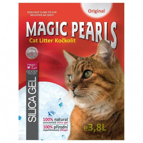 Silicone sand for cat toilet : MAGIC PEARLS Original, 3.8 l