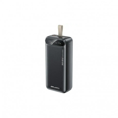 AWEI PA-12 väline aku (powerbank) | 30000 mAh | 22.5W | USB-C, Micro USB, USB-A | LED ekraan | must