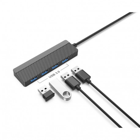 EGA H2 jaotur USB-C kuni 4x USB 3.0 | must