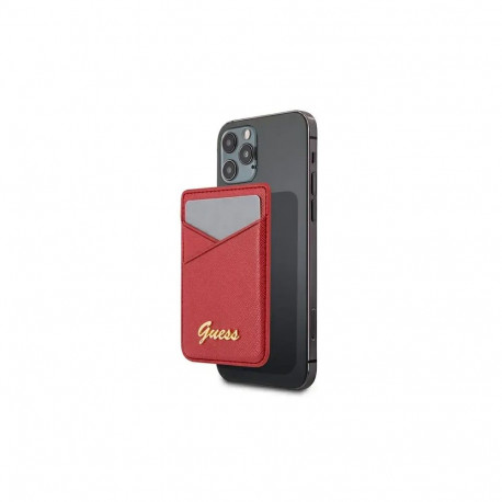 Guess Wallet Card Slot GUWMSSASLRE MagSafe Saffiano red|red