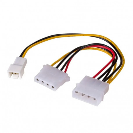 Adapter kaabliga Akyga AK-CA-35 Molex (m) | 3 pin 12V (m) | Molex (f) 2x 15cm