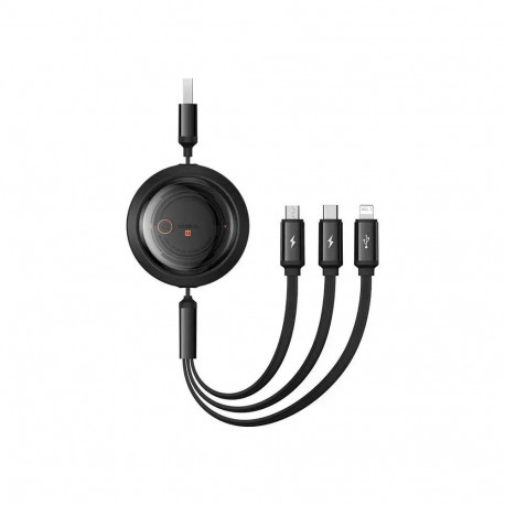Baseus Free2Draw 3-in-1 data transfer and charging cable | USB-A to Micro USB, USB-C, Lightning | 17