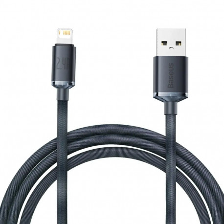 Baseus Crystal andmeedastus- ja laadimiskaabel | USB-A - Lightning | 12W | 2m | must