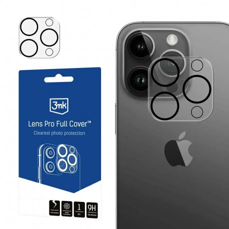 3mk Lens Pro Full Cover kaamera kaitseklaas telefonile iPhone 15 Pro | iPhone 15 Pro Max