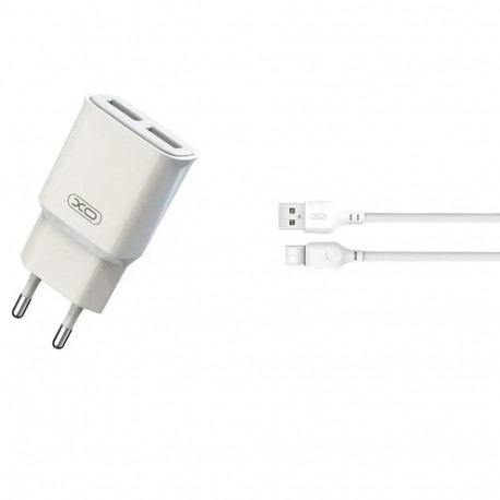 XO L92С travel charger | 12W | USB-C | with USB-C to USB-C cable included | white