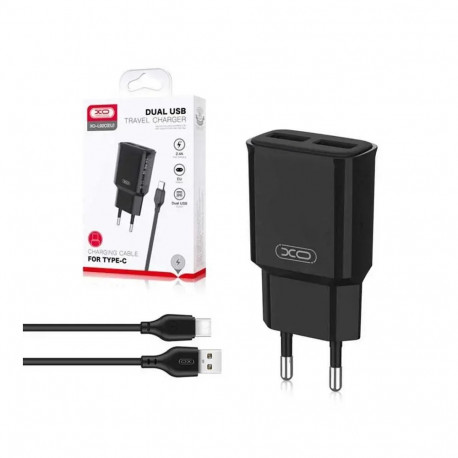 XO L92С reisilaadija | 12W | USB-C | komplektis USB-C–USB-C kaabel | must