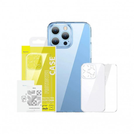 Baseus SuperCeramic 3-in-1 kaitsekomplekt (ümbris + ekraani klaas) telefonile iPhone 14 Plus läbipai