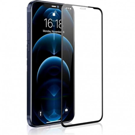 Fusion ceramic glass 9D full coveraged with frame tempered glass for phone iPhone 16 Plus black