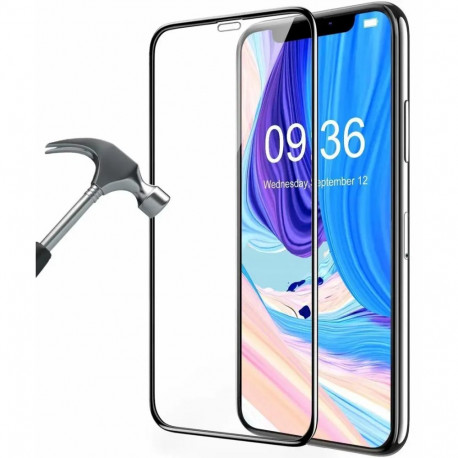 Karastatud klaas täieliku kattega telefonile iPhone X | iPhone XS | iPhone 11 Pro, must