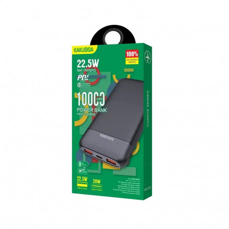 KAKUSIGA KSC-887 external battery (powerbank) | 10000 mAh | 22.5W | USB-A, USB-C | black