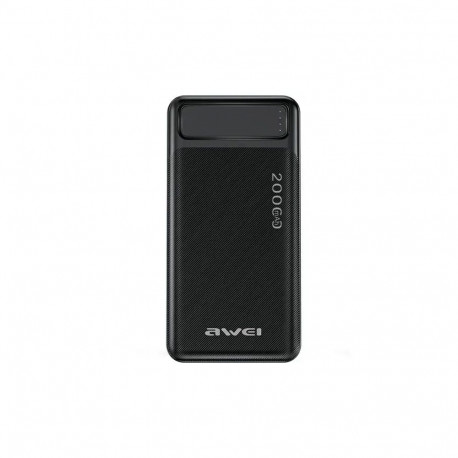 AWEI P6K external battery (powerbank) | 20000 mAh | USB-A, Micro USB | black
