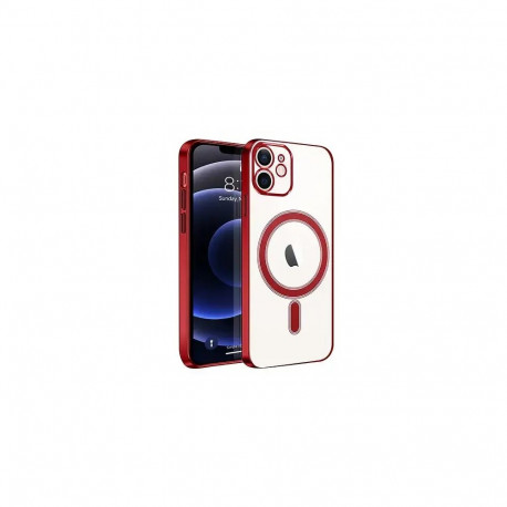 Fusion MagSafe Electroplate protect silicone case for Apple iPhone 14 Pro red