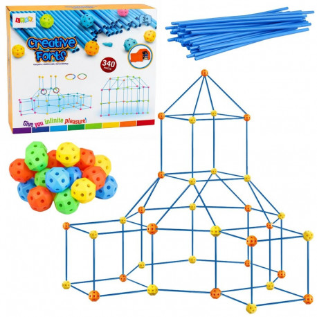 Loovkomplekt konstruktsioonitorud ruumiliseks ehitamiseks 340 osa