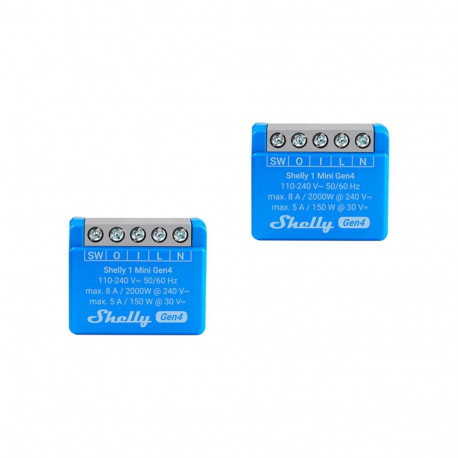 Set of 2 Shelly 1 Mini Gen4 Zigbee/Matter Controllers