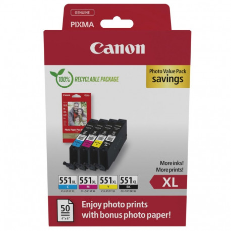 Canon Ink Photo Value Pack CLI-551XL (incl. 50 sheets 10x15 photo paper)