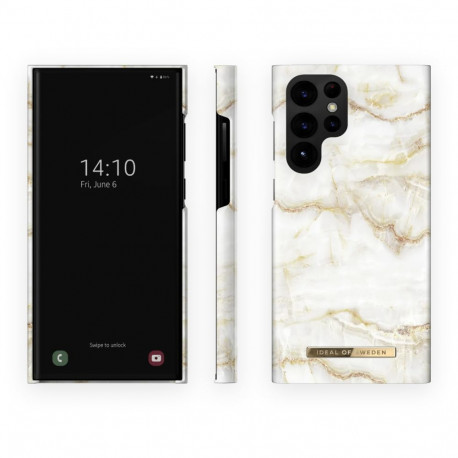 Mobiili tagakaas Ideal of Sweden Galaxy S22 Ultra, Golden Pearl Marble