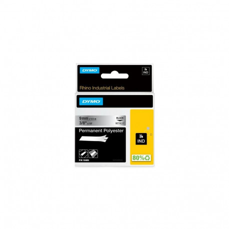 DYMO     Rhino Band Polyes.  9mmx5.5m schwarz->metallic