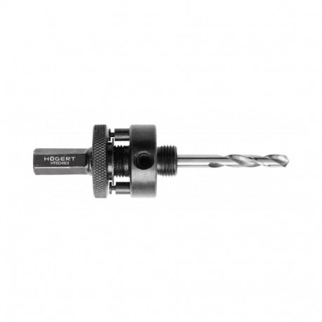 Hogert Bi-metal hole saw mandrel HT6D463, 32-152mm, hex 7/16, high-speed steel, quick change