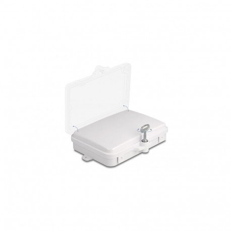 Delock Fiber Optic Distribution Box for indoor and outdoor IP65 waterproof lockable 6 port white