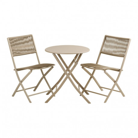 Aiamööbli komplekt ARCAS laud ja 2 tooli, taupe