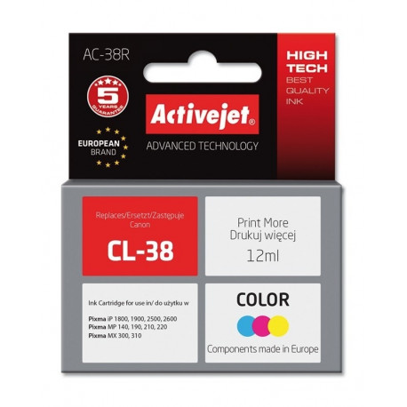 Activejet AC-38R Ink (replacement for Canon CL-38; Premium; 12 ml; color)