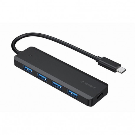 HUB USB-C black 4 porty USB 3.1 Gen1 PD