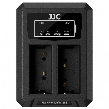 JJC Fuji DCH W126TC USB C Dual Battery Charger (voor Fuji NP W126 accu)