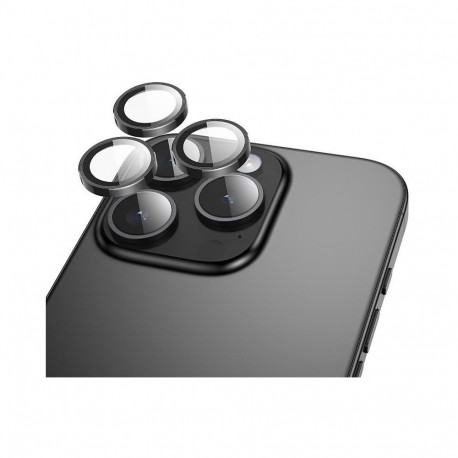 Kaamera kaitseklaas Hoco iPhone 16 Pro/16 Pro Max, ringid, must