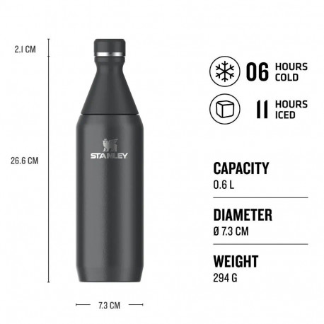 Drink Bottle - Stanley 1913 0.6L Stainless Steel Leakproof Black