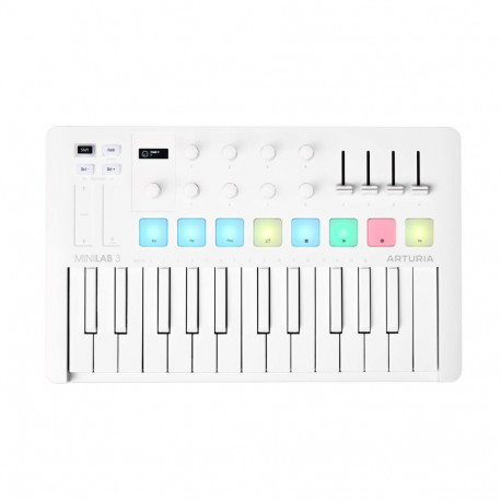 MIDI Controller - Arturia MiniLab 3 (25-key, USB, includes Ableton Live Lite, white)