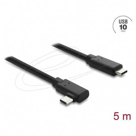 "Delock Aktives Optisches Kabel USB 10 Gbps USB Type-C Stecker zu Stecker gewinkelt 5 m"