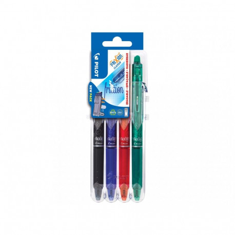 Tindipliiats mehaaniline PILOT Frixion Clicker kustutatav 0,7mm 4 värvi komplekt