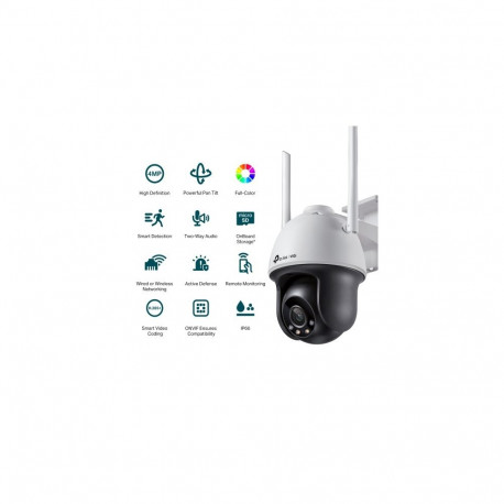 TP-Link VIGI C540-W VIGI 4MP Outdoor Full-Color Wi-Fi Pan Tilt Network Camera