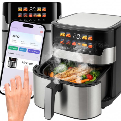 Air fryer frytkownica beztłuszczowa wifi 6.5l. z wyświetlaczem lcd 10 menu or1293