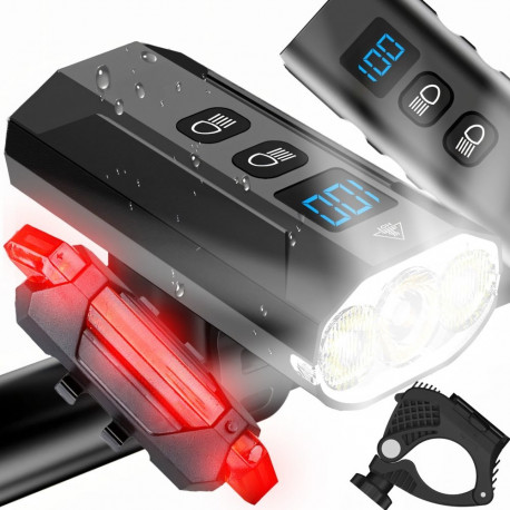 Jalgrattalamp er1032 võimas esi- ja tagatuli LED taskulamp 900lm 2500mAh